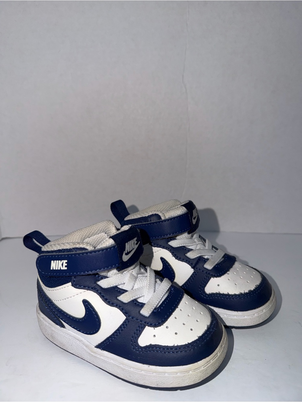 Nike Court Borough Mid 2 Toddler Sneakers Size 6C White Signal Blue CD7784 107